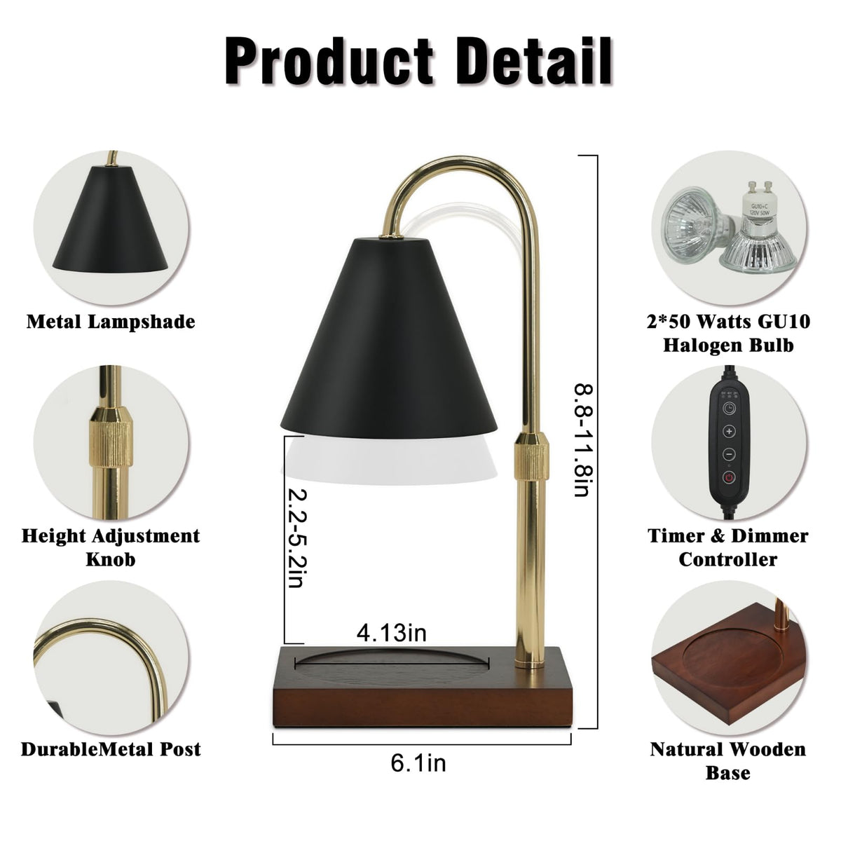Candle Warmer Lamp with Timer and Wireless Remote Control