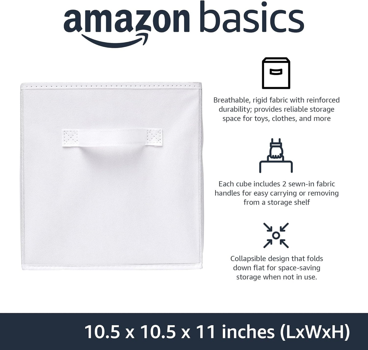 Amazon Basics Collapsible Fabric Storage Cubes Organizer