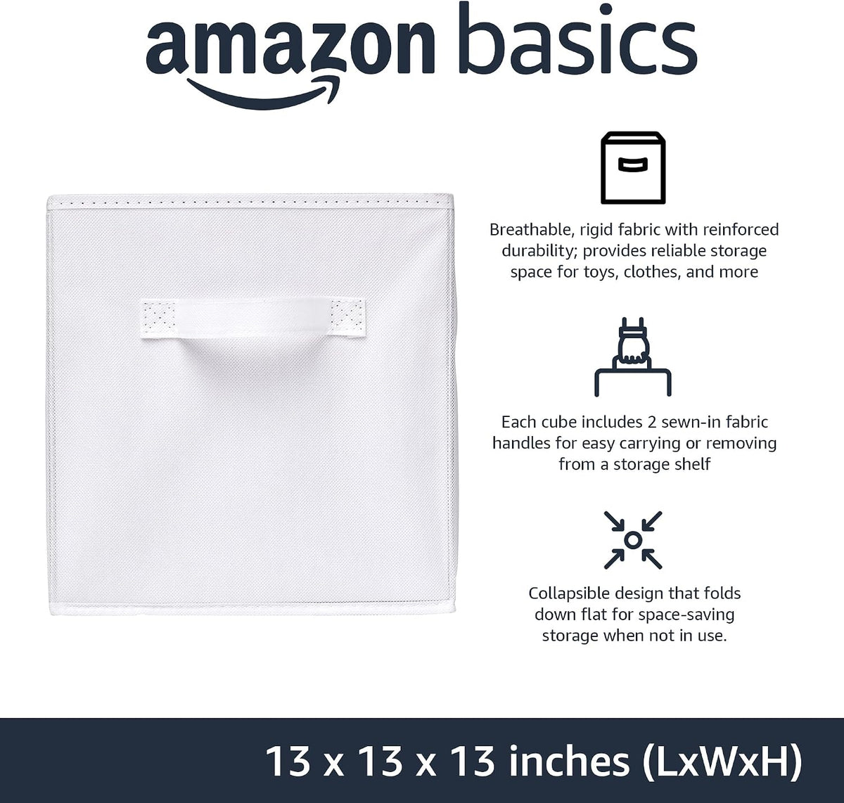 Amazon Basics Collapsible Fabric Storage Cubes Organizer