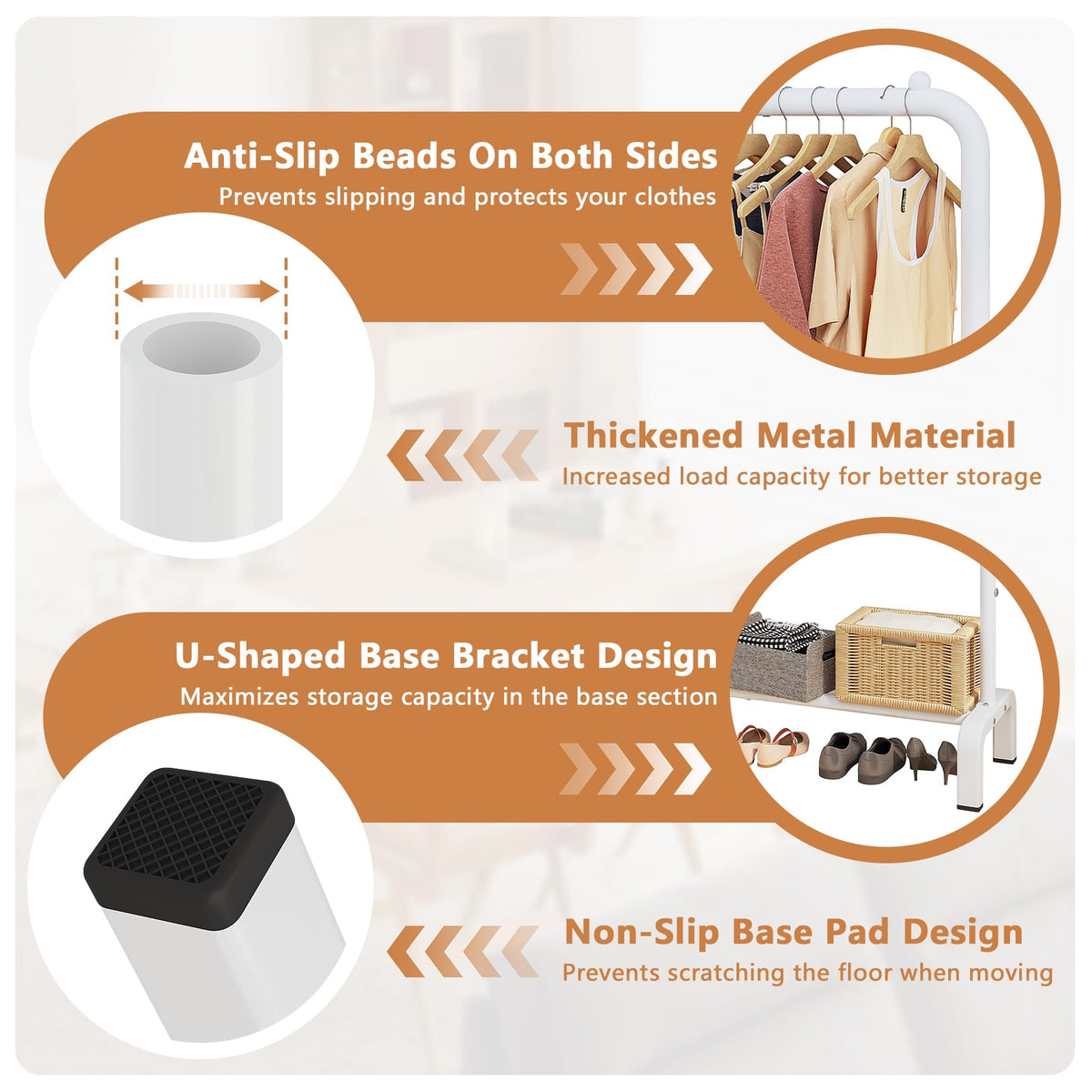 JIUYOTREE Standard Clothes Clothing Garment Rack