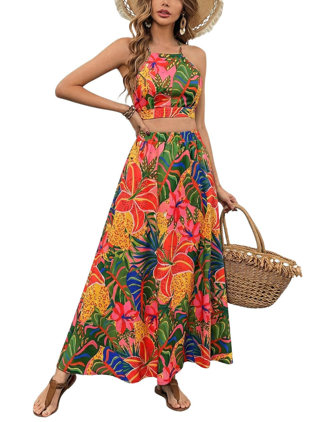 BEAUDRM Women's 2 Piece Summer Sets Beach Vacation Outfits