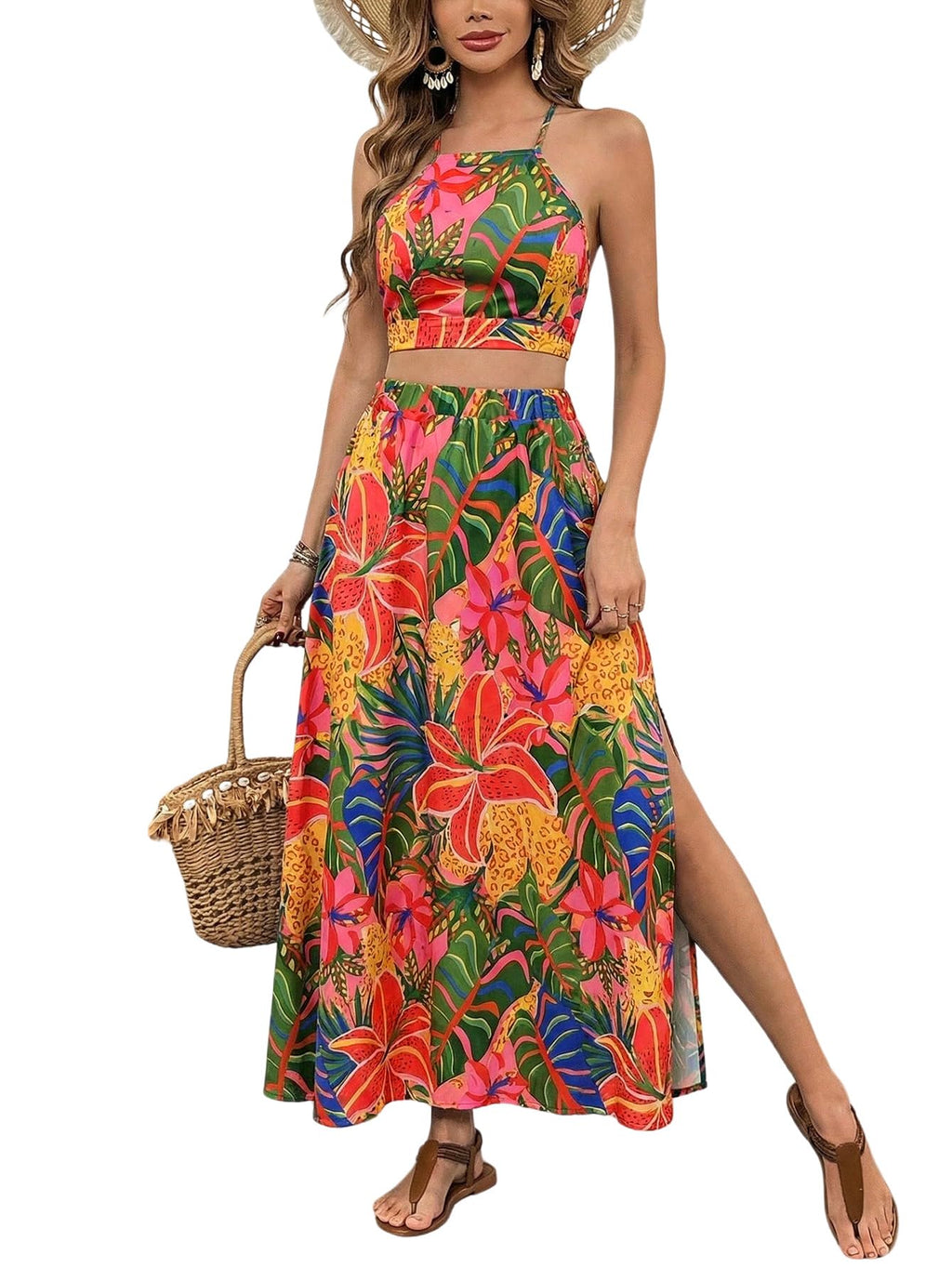 BEAUDRM Women's 2 Piece Summer Sets Beach Vacation Outfits