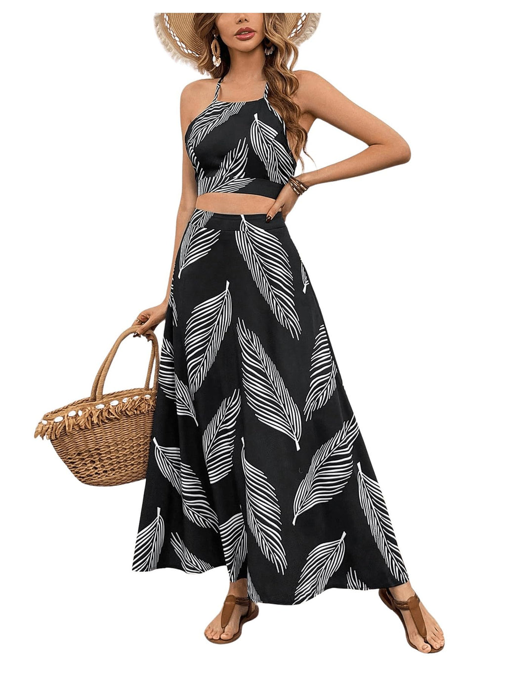 BEAUDRM Women's 2 Piece Summer Sets Beach Vacation Outfits