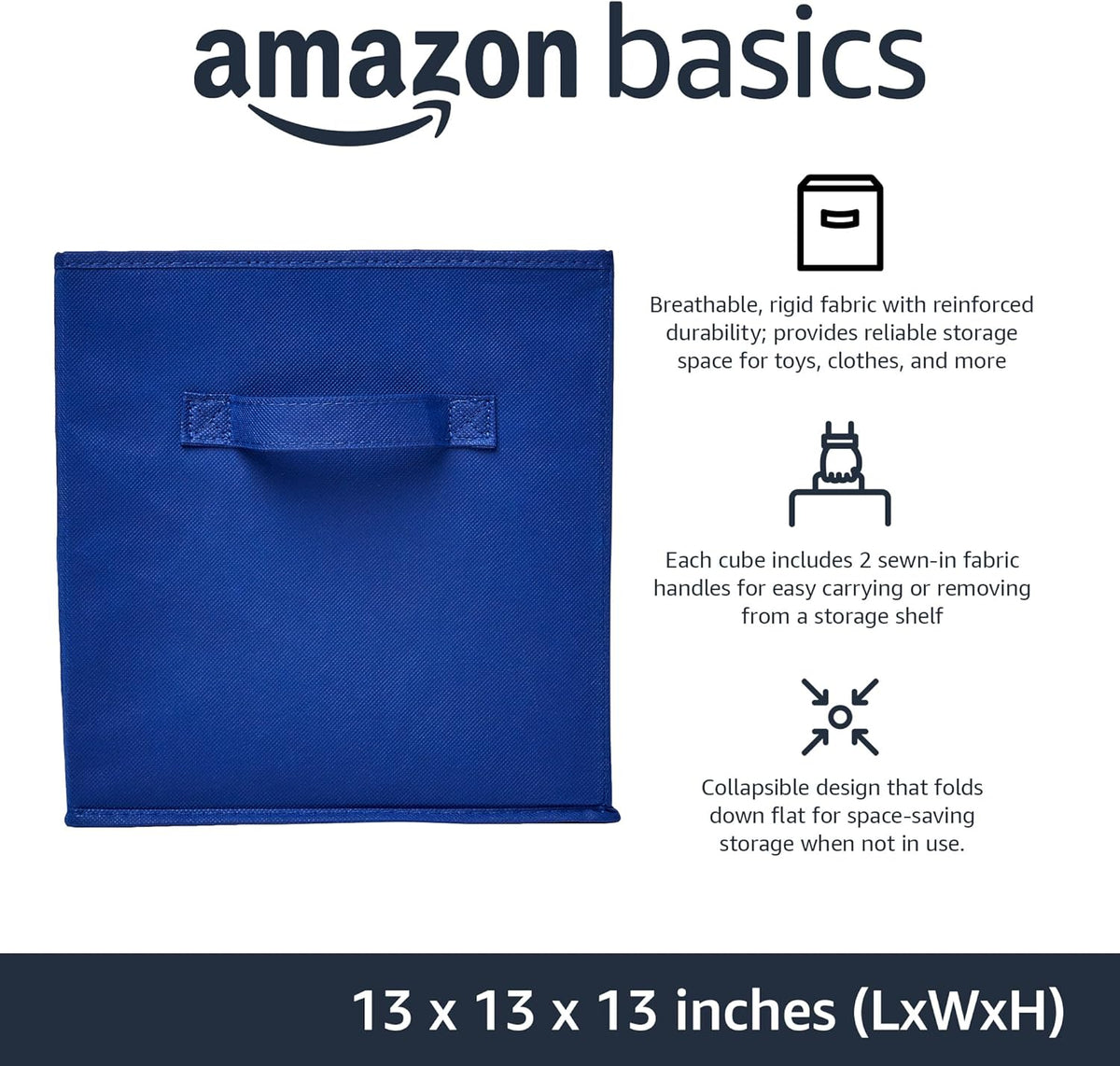 Amazon Basics Collapsible Fabric Storage Cubes Organizer