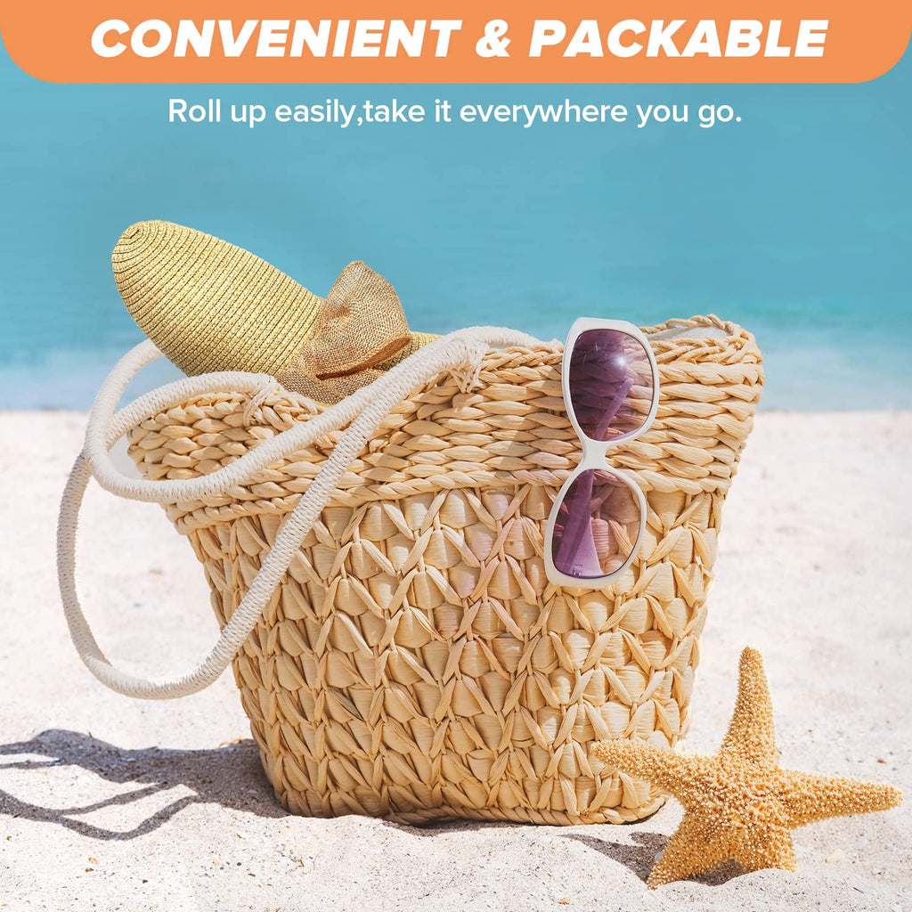 Beach Sun Hats for Women,Wide Brim Straw Hat Floppy Packable UPF 50+