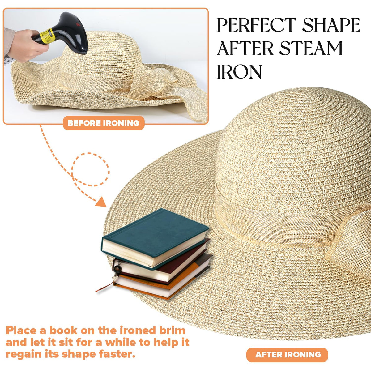 Beach Sun Hats for Women,Wide Brim Straw Hat Floppy Packable UPF 50+