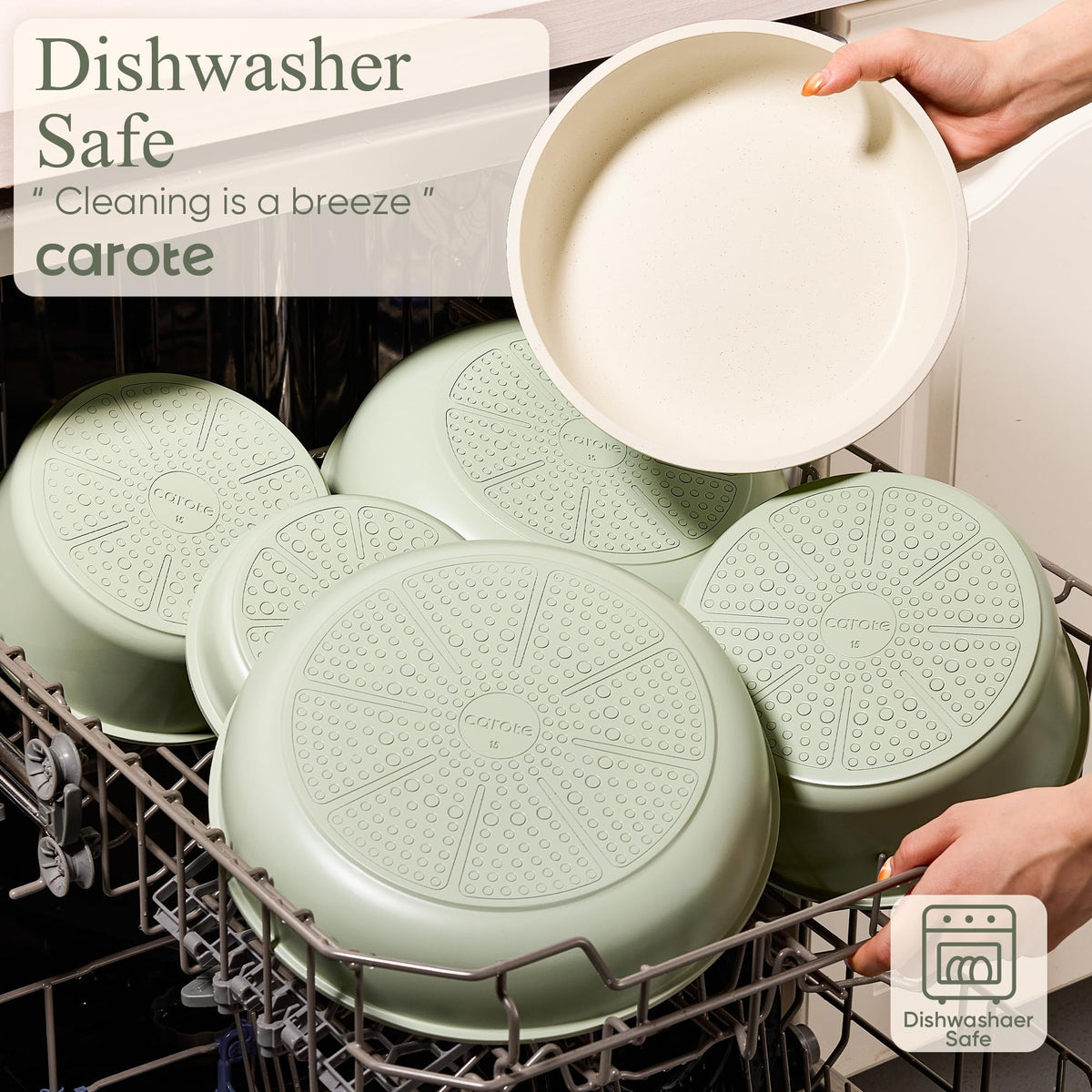 CAROTE Pots and Pans Set, Nonstick Cookware Set Detachable Handle