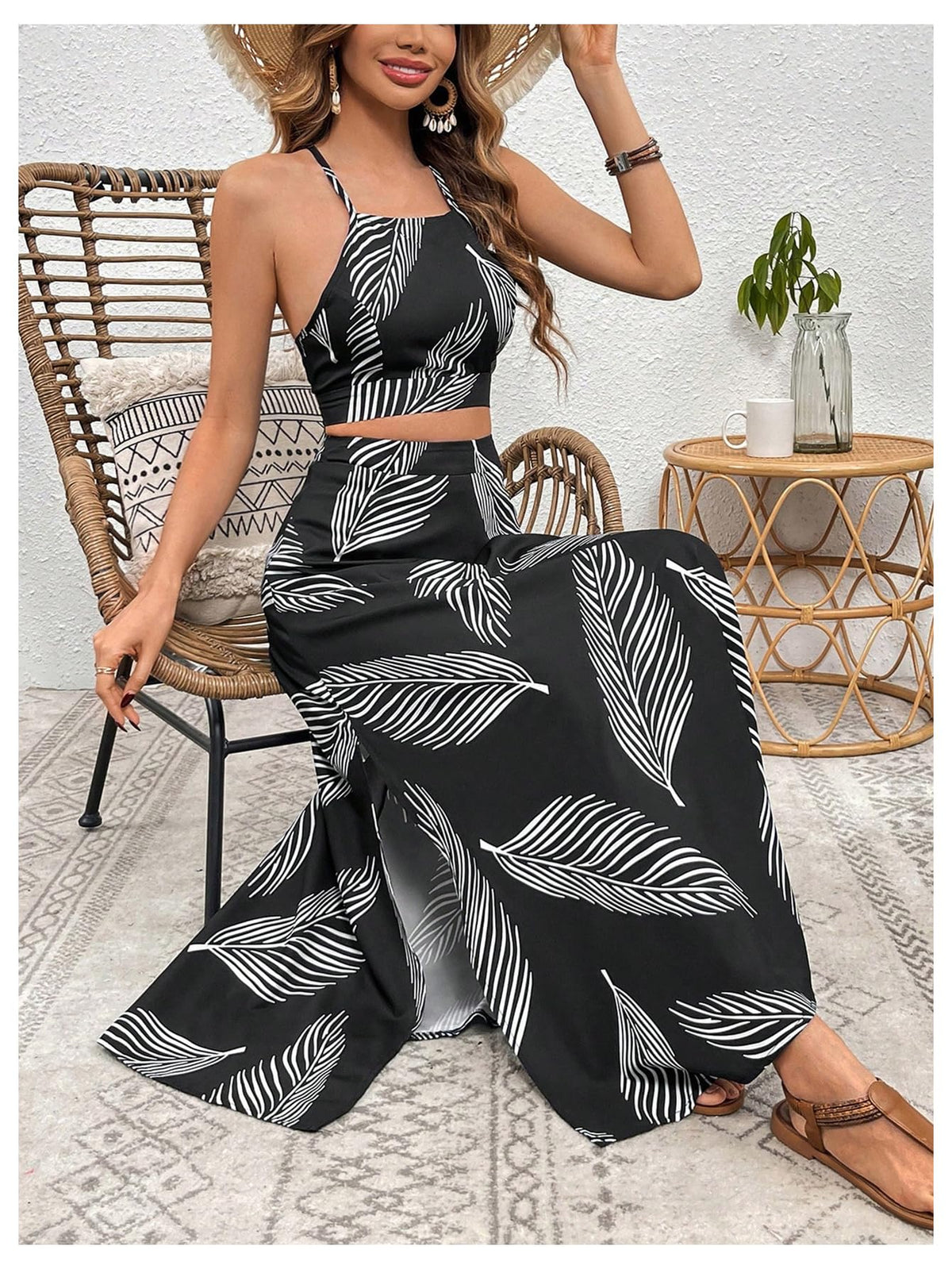 BEAUDRM Women's 2 Piece Summer Sets Beach Vacation Outfits