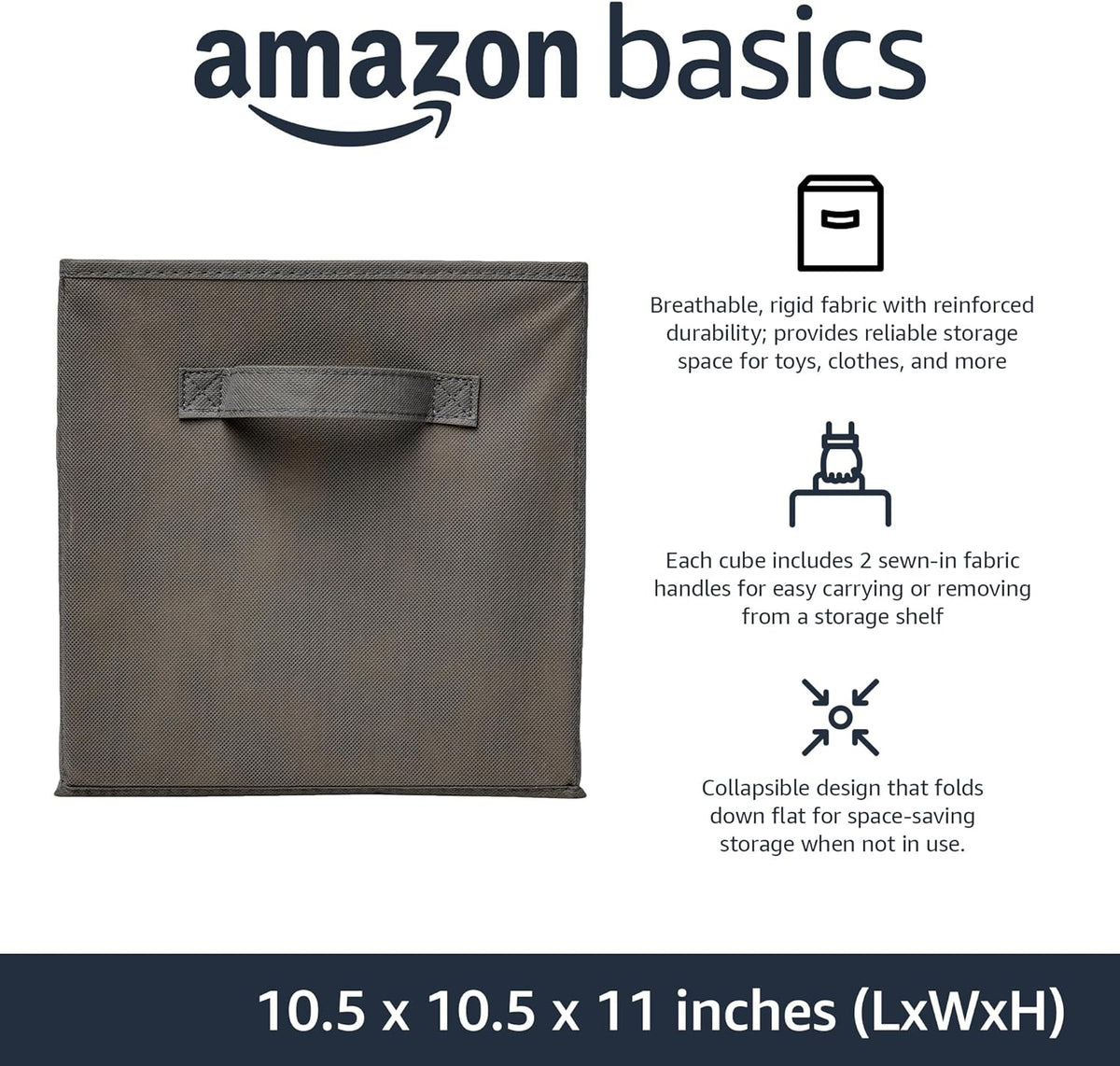 Amazon Basics Collapsible Fabric Storage Cubes Organizer