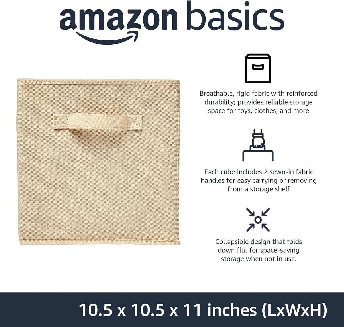 Amazon Basics Collapsible Fabric Storage Cubes Organizer